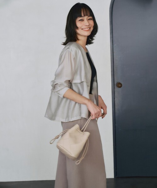 リヨセルナイロンワッシャー ノーカラーブルゾン（ブルゾン