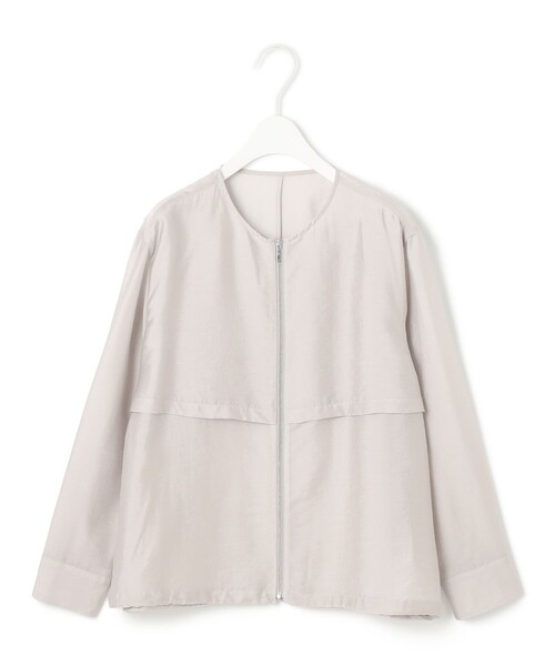 ICB リヨセルナイロンワッシャー ノーカラーブルゾン ICB（アイシービー） ブルゾン アウター リヨセルナイロンワッシャー