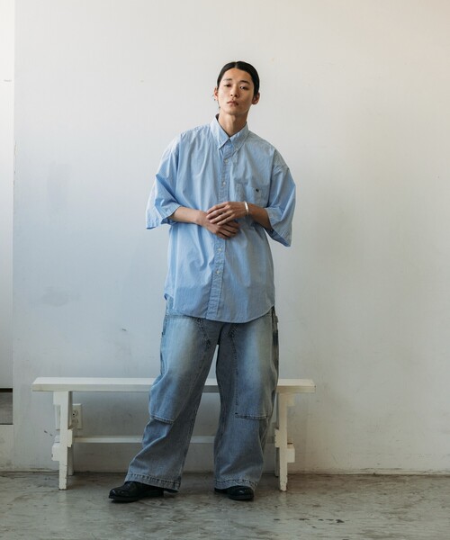 NAUTICA（ノーティカ）の「NAUTICA/ノーティカ Super Wide Curve Double Knee Painter Pant/スーパーワイド ダブルニー ペインターデニム（デニムパンツ・メンズ・ブラック/ネイビー/サックスブルー・MEDIUM/LARGE/X-LARGE）」の10枚目の写真