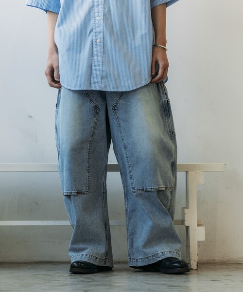 NAUTICA（ノーティカ）の「NAUTICA/ノーティカ Super Wide Curve Double Knee Painter Pant/スーパーワイド ダブルニー ペインターデニム（デニムパンツ・メンズ・ブラック/ネイビー/サックスブルー・MEDIUM/LARGE/X-LARGE）」の15枚目の写真