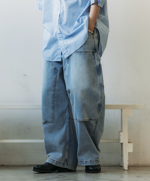 NAUTICA（ノーティカ）の「NAUTICA/ノーティカ Super Wide Curve Double Knee Painter Pant/スーパーワイド ダブルニー ペインターデニム（デニムパンツ・メンズ・ブラック/ネイビー/サックスブルー・MEDIUM/LARGE/X-LARGE）」の16枚目の写真