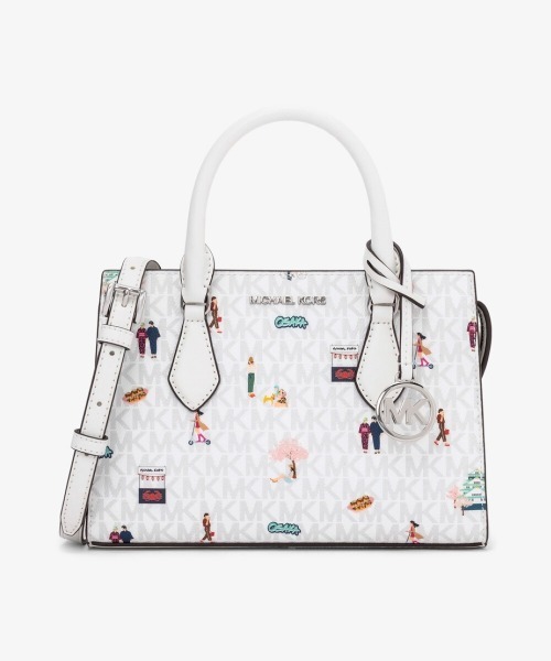 Michael Kors ハンドバッグ ホワイト/ブラック MICHAEL KORS｜HAMILTON サッチェル スモール マイケルコース