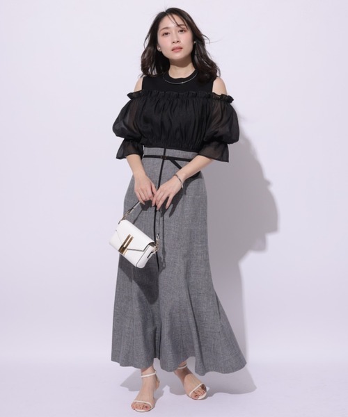 アプワイザーリッシェ ベルト付サテンナロースカート 新品 Apuweiser