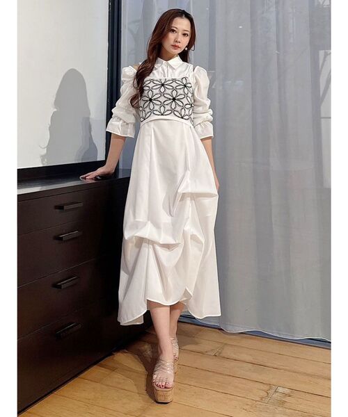 MERCURYDUO(マーキュリーデュオ)の「2WAYトランスフォームシャツワンピース(ワンピース・レディース・その他1/オフホワイト・MEDIUM/SMALL)」の4枚目の写真