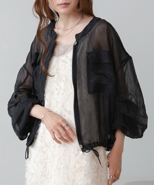 Bab（バブ）の「ドロストシアーブルゾン（ブルゾン・レディース・ブラック/ホワイト系その他/ピンク/ベージュ・M）」の17枚目の写真