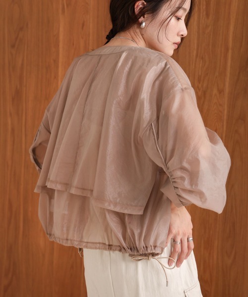 Bab（バブ）の「ドロストシアーブルゾン（ブルゾン・レディース・ブラック/ホワイト系その他/ピンク/ベージュ・M）」の10枚目の写真