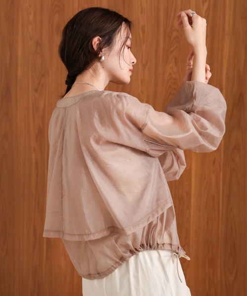 Bab（バブ）の「ドロストシアーブルゾン（ブルゾン・レディース・ブラック/ホワイト系その他/ピンク/ベージュ・M）」の11枚目の写真