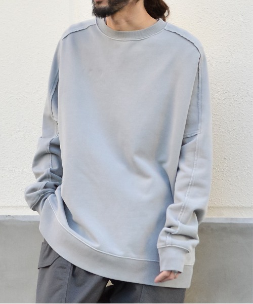 MODISH GAZE(モディシュガゼ)の「【MODISH GAZE】裏毛ピグメントラグランスウェット(CP)(スウェット・メンズ・ベージュ/チャコールグレー/グレー・FREE)」の11枚目の写真