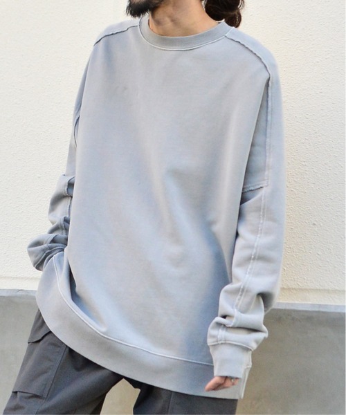 MODISH GAZE(モディシュガゼ)の「【MODISH GAZE】裏毛ピグメントラグランスウェット(CP)(スウェット・メンズ・ベージュ/チャコールグレー/グレー・FREE)」の13枚目の写真