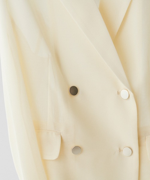 LARUTA（ラルータ）の「【LARUTA】メタル金釦メッシュジャケット（テーラードジャケット・レディース・モカ/アイボリー/ブラック・FREE）」の10枚目の写真