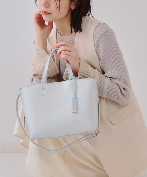  peak Softwill ミドルトートバッグ 3colors セール】【2WAY】バイカラー3層ミドルトートバッグ（トート