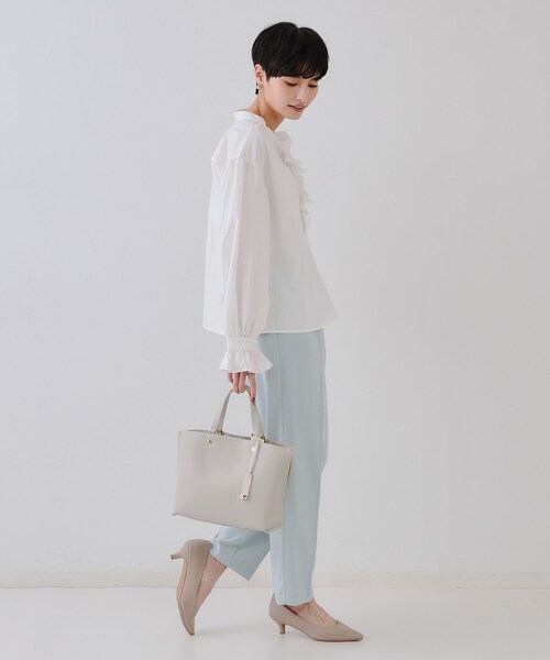 OPAQUE.CLIP（オペークドットクリップ）の「【2WAY】バイカラー3層ミドルトートバッグ（トートバッグ・レディース・ブラック系4/アイボリー系4/ピンク系9/ライトグレー系4/ベージュ系その他7/ブラウン系8・00）」の14枚目の写真