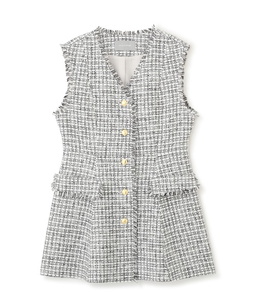 JILL by JILL STUART(ジルバイジルスチュアート)の「◇サマーツィードペプラムジレ(ベスト・レディース・ブラック/ホワイト・SMALL/MEDIUM)」の21枚目の写真