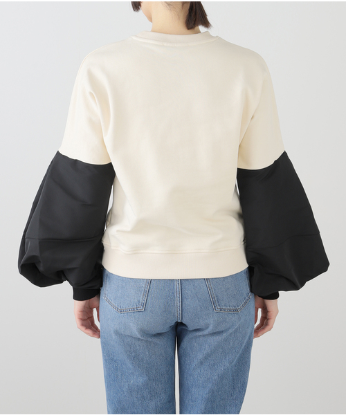 IENA(イエナ)の「NINA RICCI/ニナ リッチ TWISTED FLEECE CN COCOON/S カットソー 25PJTO020CO1089(Tシャツ/カットソー・レディース・ブラック/アイボリー・FREE)」の7枚目の写真