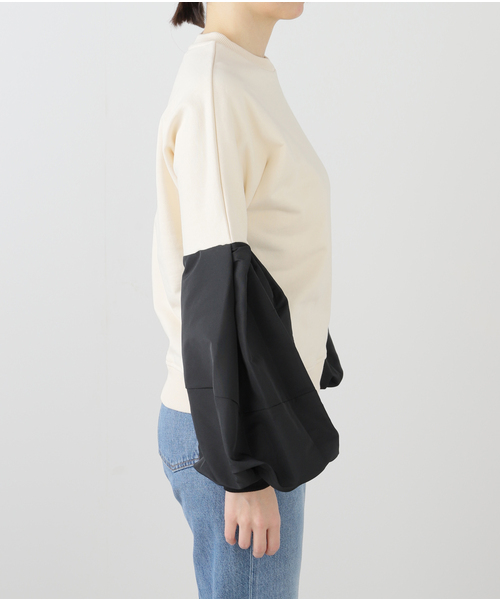 IENA(イエナ)の「NINA RICCI/ニナ リッチ TWISTED FLEECE CN COCOON/S カットソー 25PJTO020CO1089(Tシャツ/カットソー・レディース・ブラック/アイボリー・FREE)」の8枚目の写真