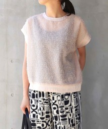 Q | シアーフリンジジョーゼットプルオーバー(Tシャツ/カットソー)