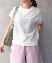 Q | シアーフリンジジョーゼットプルオーバー(Tシャツ/カットソー)