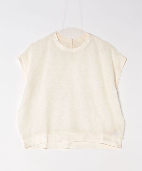 Q（キュー）の「シアーフリンジジョーゼットプルオーバー（Tシャツ/カットソー・レディース・アイボリー/ピンクベージュ・MEDIUM）」の13枚目の写真