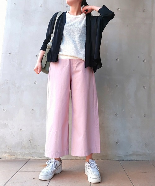 Q（キュー）の「シアーフリンジジョーゼットプルオーバー（Tシャツ/カットソー・レディース・アイボリー/ピンクベージュ・MEDIUM）」の8枚目の写真