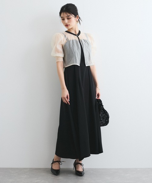 VIS(ビス)の「【VIS DRESS】【3WAY】シアートップスセットキャミドレス(ワンピース・レディース・ブラウン系その他/ブラック・FREE)」の3枚目の写真