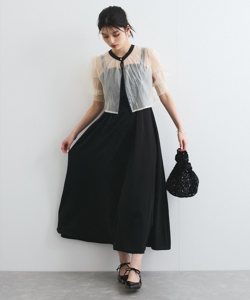 VIS(ビス)の「【VIS DRESS】【3WAY】シアートップスセットキャミドレス(ワンピース・レディース・ブラウン系その他/ブラック・FREE)」の4枚目の写真