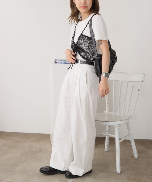 ROOPTOKYO(ループトウキョウ)の「レースビスチェ付き Tシャツ(Tシャツ/カットソー・レディース・ブラック/グレー/ホワイト・FREE)」の17枚目の写真