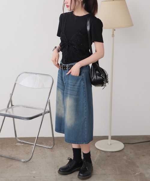 ROOPTOKYO(ループトウキョウ)の「レースビスチェ付き Tシャツ(Tシャツ/カットソー・レディース・ブラック/グレー/ホワイト・FREE)」の20枚目の写真
