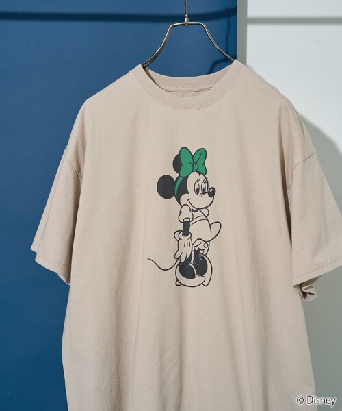 FREAK'S STORE（フリークスストア）の「限定展開　別注/Minnie Mouse/ミニーマウス　半袖 Tシャツ（Tシャツ/カットソー・レディース・オレンジ/オフホワイト/スミクロ/ライトベージュ・LARGE/SMALL/MEDIUM）」の6枚目の写真