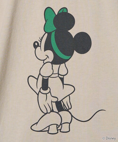 FREAK'S STORE（フリークスストア）の「限定展開　別注/Minnie Mouse/ミニーマウス　半袖 Tシャツ（Tシャツ/カットソー・レディース・オレンジ/オフホワイト/スミクロ/ライトベージュ・LARGE/SMALL/MEDIUM）」の9枚目の写真