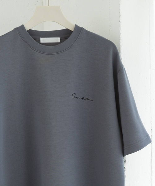 SENSE OF PLACE by URBAN RESEARCH(センスオブプレイスバイアーバンリサーチ)の「『一部WEB限定カラー』『ユニセックス』シシュウダンボールポンチショートスリーブTシャツ(Tシャツ/カットソー・メンズ・ネイビー/ホワイト系その他/ライトグレー/ブラック/ライトベージュ/チャコールグレー/ホワイト/ブルー系その他/ブルー/ブラウン・MEDIUM/LARGE)」の9枚目の写真