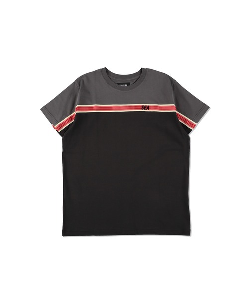 WIND AND SEA（ウィンダンシー）の「Switched Border S/S Tee（Tシャツ/カットソー・メンズ・ネイビー/チャコール/ブラウン・XL/M/L）」の2枚目の写真