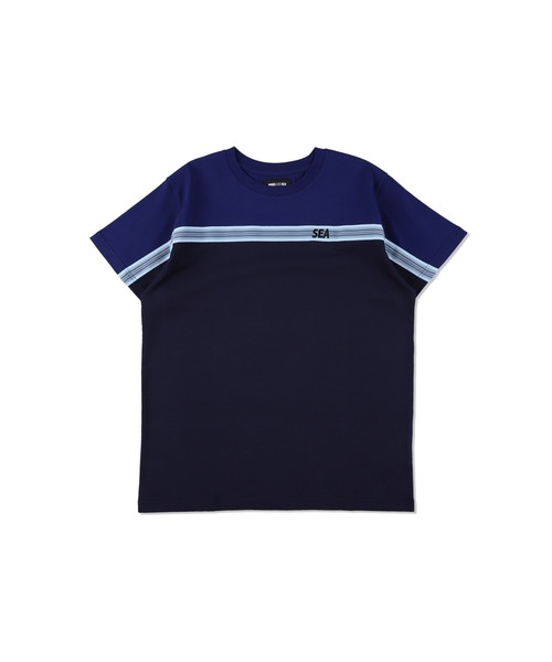 WIND AND SEA（ウィンダンシー）の「Switched Border S/S Tee（Tシャツ/カットソー・メンズ・ネイビー/チャコール/ブラウン・XL/M/L）」の6枚目の写真