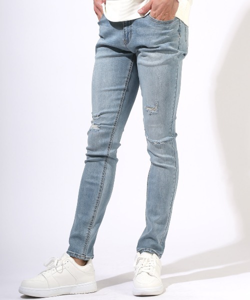 LUXSTYLE(ラグスタイル)の「ダメージストレッチデニムパンツ(デニムパンツ・メンズ・ブルー・L)」の19枚目の写真