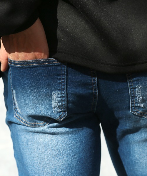 LUXSTYLE(ラグスタイル)の「ダメージストレッチデニムパンツ(デニムパンツ・メンズ・ブルー・L)」の15枚目の写真