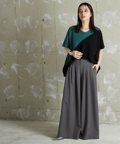 Soiunique（スワユニーク）の「落ち感素材たっぷりタックワイドパンツ ［Soiunique］（スラックス・レディース・ベージュ/グレー/ブラック・M/L/LL）」の20枚目の写真