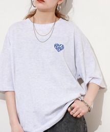 ワンポイント刺繍 ワイドTシャツ 吸水速乾 UVカット