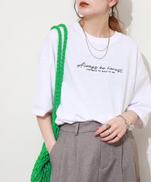 ワンポイント刺繍 ワイドTシャツ 吸水速乾 UVカット
