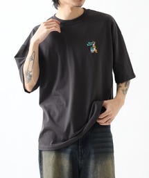 ワンポイント刺繍 ワイドTシャツ 吸水速乾 UVカット