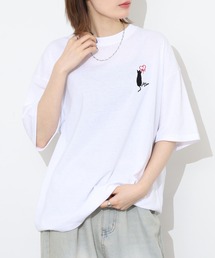 ワンポイント刺繍 ワイドTシャツ 吸水速乾 UVカット