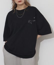 ワンポイント刺繍 ワイドTシャツ 吸水速乾 UVカット