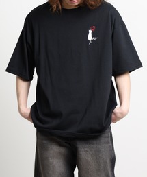 ワンポイント刺繍 ワイドTシャツ 吸水速乾 UVカット