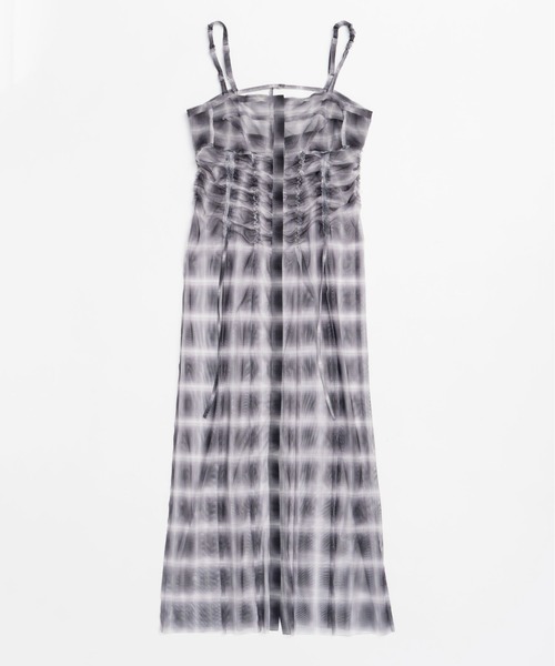 See-through Plaid Layered Dress/シースルーチェックレイヤー