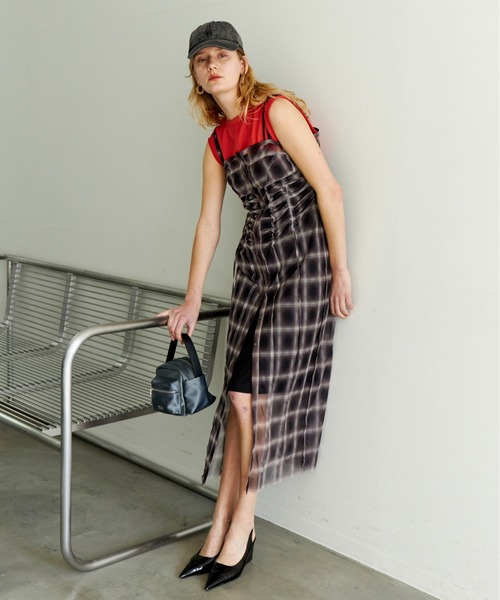 ワンピース MAISON SPECIAL Plaid Combination Dress MAISON SPECIAL ワンピース Plaid Pattern Combination Frill