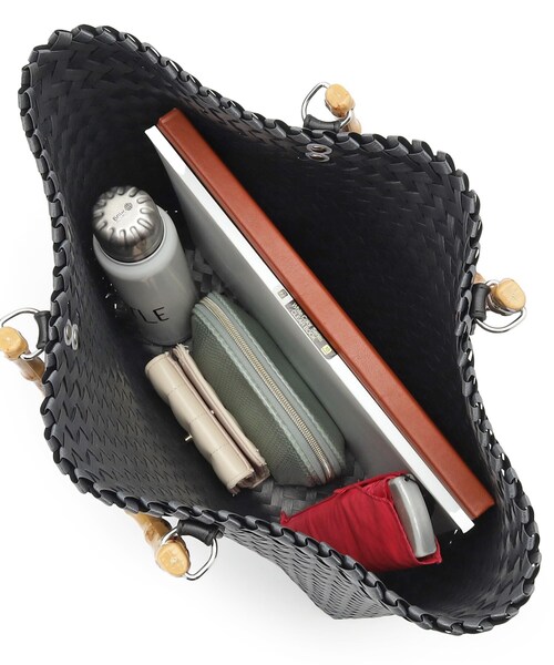 SHOO・LA・RUE（シューラルー）の「雑材風メッシュトートバッグ（トートバッグ・レディース・ダークブラウン/ブラック・00）」の7枚目の写真