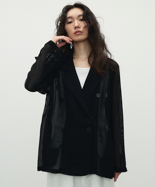 セール】Sheer Mesh-mannish jacket / シアーメッシュマニッシュ