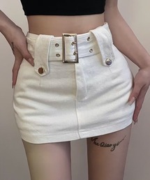 CERCA（チェルカ）の「【 MEMECLE / メメクル 】インナーパンツ＆ベルト付き デニムミニスカート（デニムスカート）」