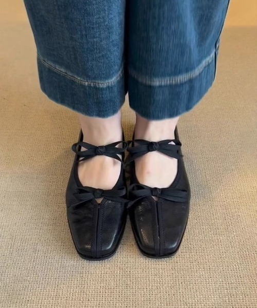 mebole(メボレ)の「スクエアトゥribbonパンプス(パンプス・レディース・ブラウン/ブラック・LARGE/MEDIUM/SMALL)」の4枚目の写真