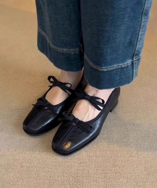 mebole(メボレ)の「スクエアトゥribbonパンプス(パンプス・レディース・ブラウン/ブラック・LARGE/MEDIUM/SMALL)」の5枚目の写真