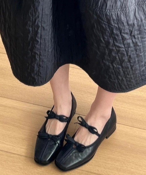 mebole(メボレ)の「スクエアトゥribbonパンプス(パンプス・レディース・ブラウン/ブラック・LARGE/MEDIUM/SMALL)」の3枚目の写真