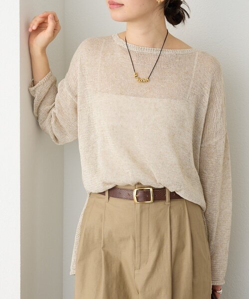 RIVE DROITE（リヴドロワ）の「メランジルーズニット（ニット/セーター・レディース・ブラック/サックスブルー/モカ/グレー/ライトグレー/グリーン/ベージュ・FREE）」の5枚目の写真